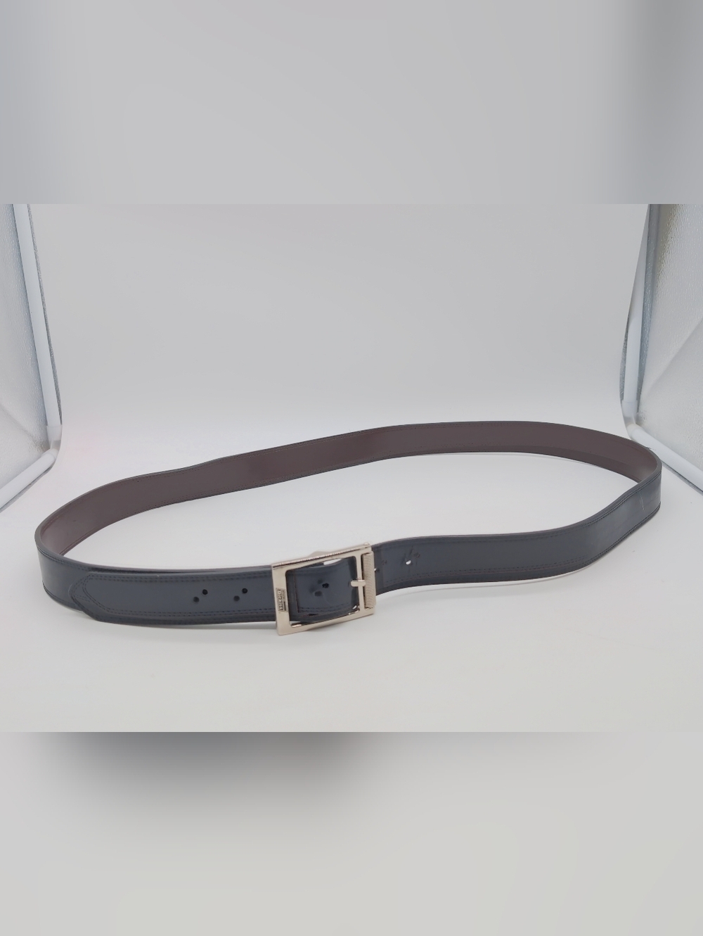 Dickies Black Leather Sz 50 Men's Belt with Silver-Tone Buckle - Picture 2 of 6